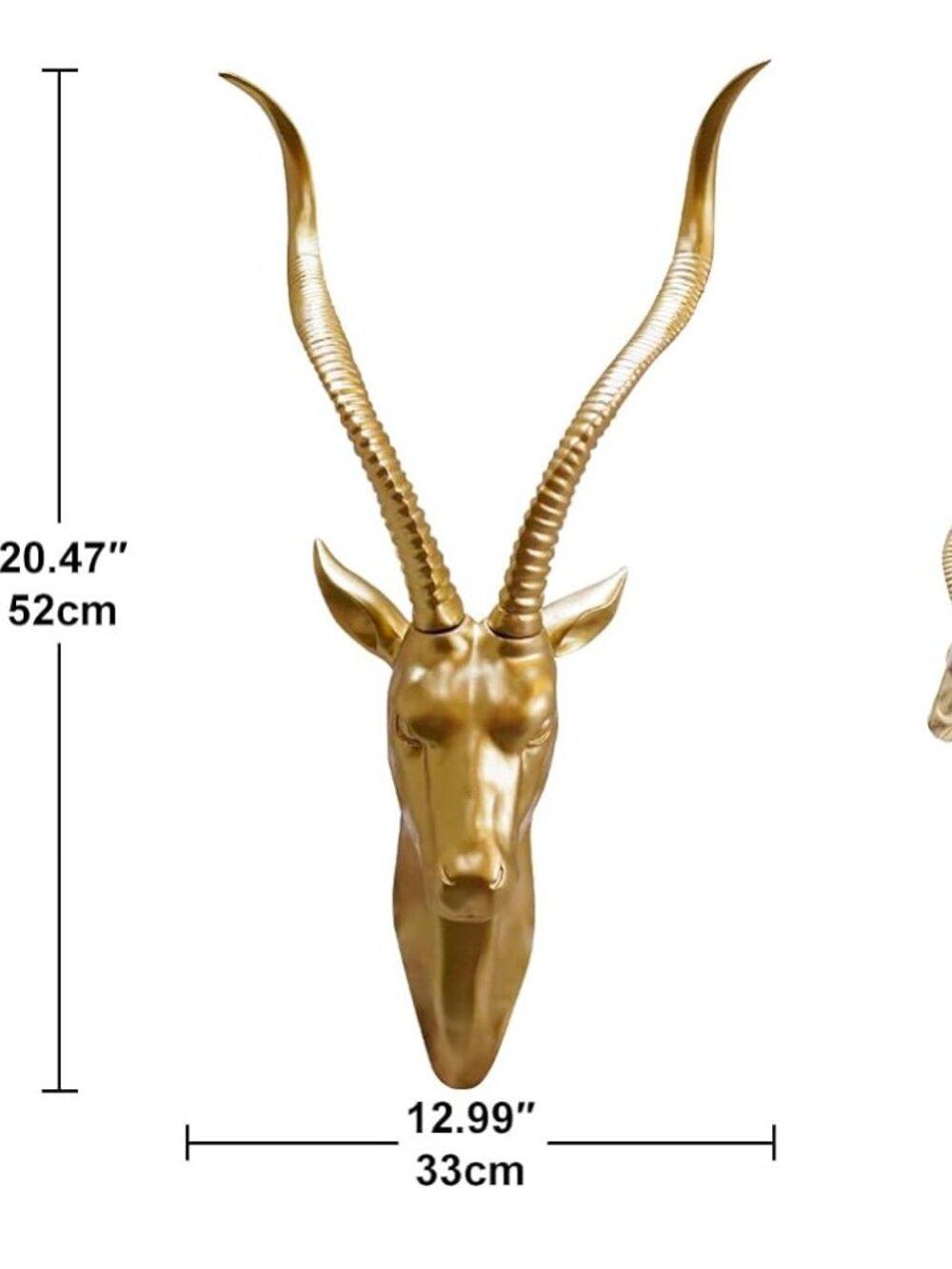 Antelope Vintage Wall Sculpture Statue Wall Decor - Picture 4 of 7